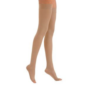 Κάλτσες Ριζομηρίου με Σιλικόνη Class1 COTTON-RAL Ανοιχτά Δάχτυλα Μπεζ 18-21mmHg SCUDOVARIS CS204